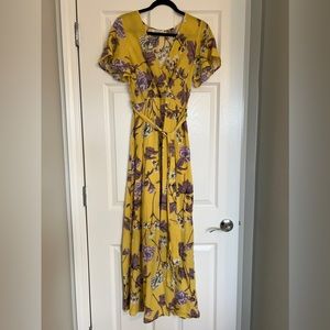 Women’s maxi dress yellow floral Illa Illa medium m